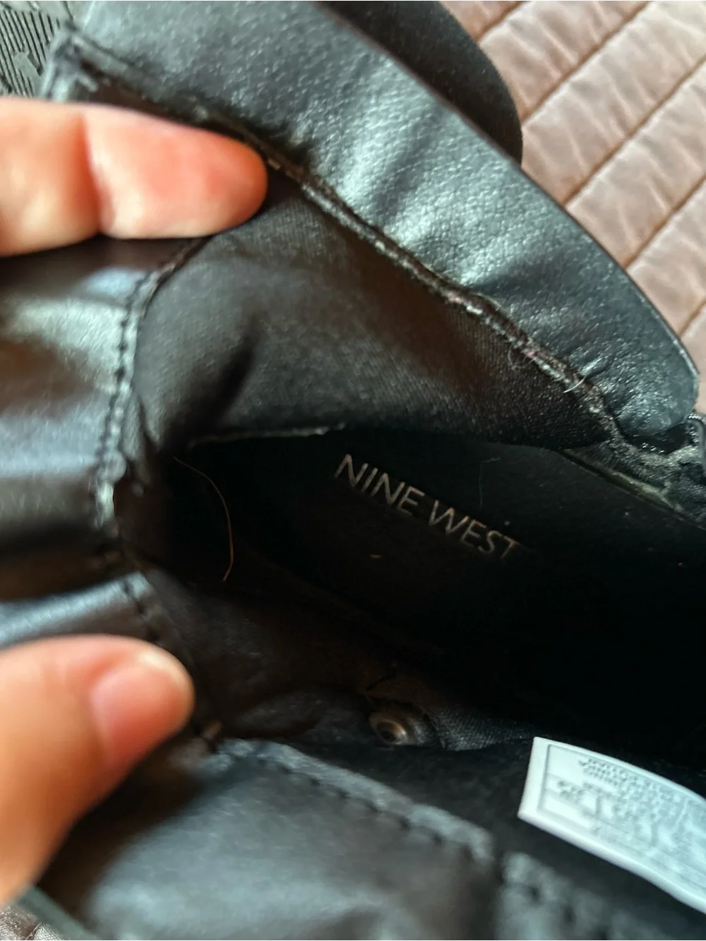 Nine West Black Kid's Wedge Ankle Boots with Side Zipper